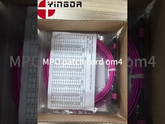 12 Fiber MPO Vrouwelijke connector pleister kabel OM4 50/125um Elite Verlies 0.35dB Purple Polariteit A