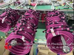 12 Fiber MPO Vrouwelijke connector pleister kabel OM4 50/125um Elite Verlies 0.35dB Purple Polariteit A