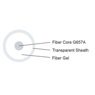 kopen Van de de Vezel Optische Kabel G657 van FTTH de Onzichtbare Transparante Schede Binnen Telegraferend 0,9 1.2mm pvc online vervaardiging