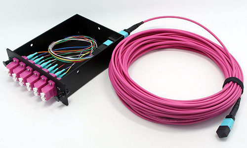kopen Glasvezel MPO MTP-kabel 8 Glasvezel OM4 LSZH-jas voor netwerkverbindingen Datacenter online vervaardiging