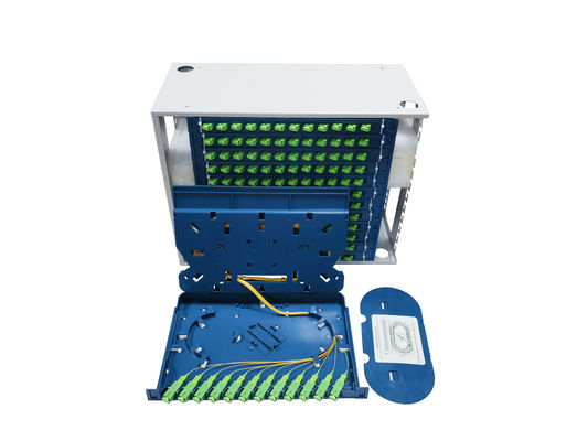 kopen 19'' Fiber Optic Patch Panel Max Capaciteit 144 Fiber SC LC FC ST Connector Rack Mount Met geïntegreerde splice tray 12 Port online vervaardiging