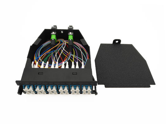 kopen MTP MPO kabel 12 glasvezel cassette met MPO mannelijke vrouwelijke LC connector voor patch panel online vervaardiging