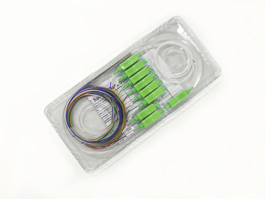 kopen Fiberoptic PLC Splitter 1x8 met SC-connector gekleurde enkele modus voor PON XGPON-netwerk online vervaardiging