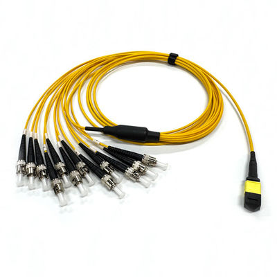 kopen Laag verlies 0,35 dB 12 cores MPO connector naar ST MPO jumper type B voor glasvezelcommunicatiesysteem online vervaardiging