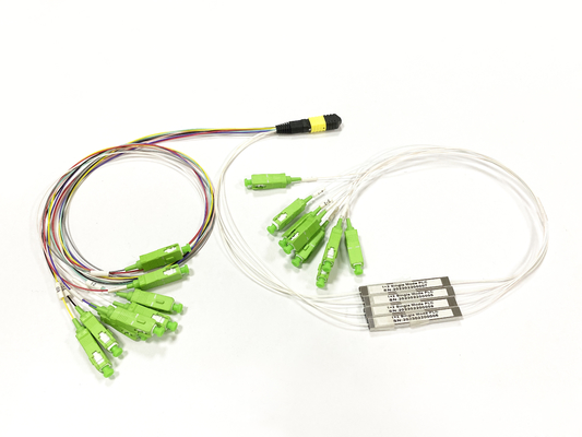kopen 16 Kernen MPO Elite PLC Splitter 8 kernen MPO & 8 Sca Koppelaar Splitter Hybride Splitter voor Datacentrum Serviceruimte online vervaardiging