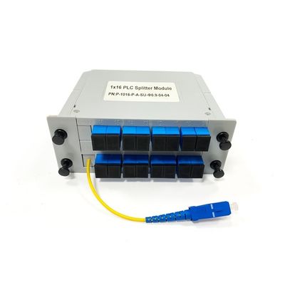 kopen Glasvezel PLC splitter modulair 1:16 1 tot 16 SC/UPC Cassettekaart met 2,0 mm 1 m Gele Pigtail online vervaardiging