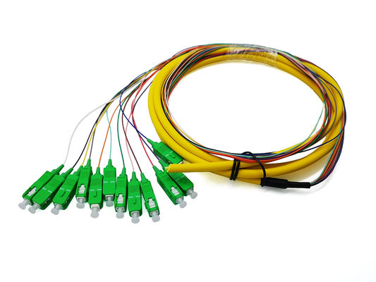 kopen 12 APC van kleurensc Ceramische Metalen kap IL<0.2dB van Vezel de Optische Vlechten G657A1 LSZH 900um 3Mts SM online vervaardiging