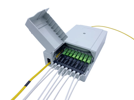 kopen IP54 8 van de de Beëindigingsdoos van de Havenftth Vezel de Optische van de de Spanwijdte Anti UV Stuitende Weerstand Medio Legering van PC Grijze online vervaardiging