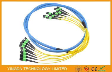 kopen Gele 3D Geteste 96 Vezelmtp MPO Kabel, Assemblage van de Vezel de Optische Kabel online vervaardiging