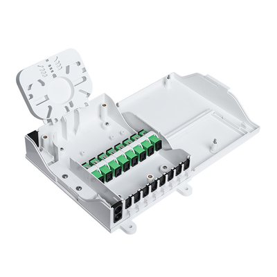 kopen Optische de Beëindigingsdoos van de DUTJE Binnenvezel met 1x8-Splitsers Witte FTTH SC/UPC Schakelaars online vervaardiging