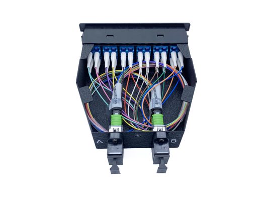 kopen 12 24 Vezelsmpo MTP Cassette Plastic OM3 10G Aqua Male Multimode Cable online vervaardiging