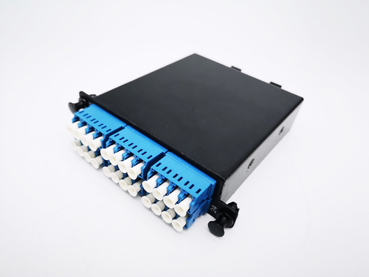 kopen Cassette van de de Vezel de Optische Kabel van 12F 24F MTP MPO voor Flardcomité de Zwarte van het Rek19inch 1U Metaal online vervaardiging