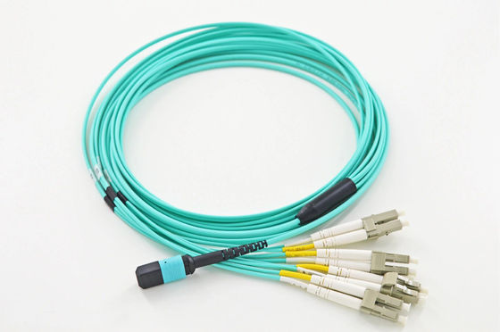 YINGDA Hoge Snelheid 8Fiber MPO Male naar LC OM3 Fanout Patchsnoer Single Mode 9/125um Breakout 100G 400G