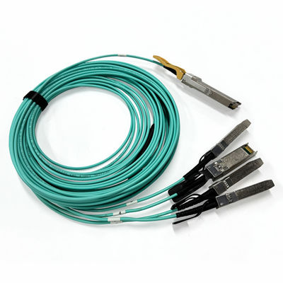 200G QSFP56 tot 4 x 50G SFP56 Actieve optische kabel, AOC Breakout kabel 10M voor Data Center